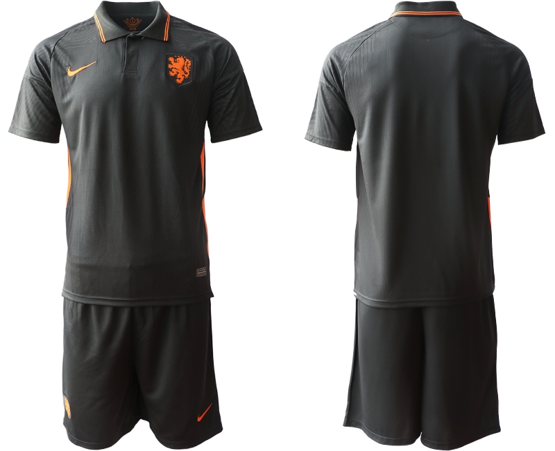 Men 2021 European Cup Netherlands away black Soccer Jersey